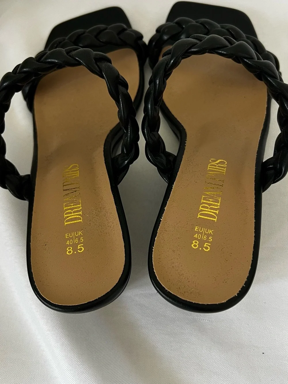 Dream Pairs Bkack Braided Strap Heeled Sandals